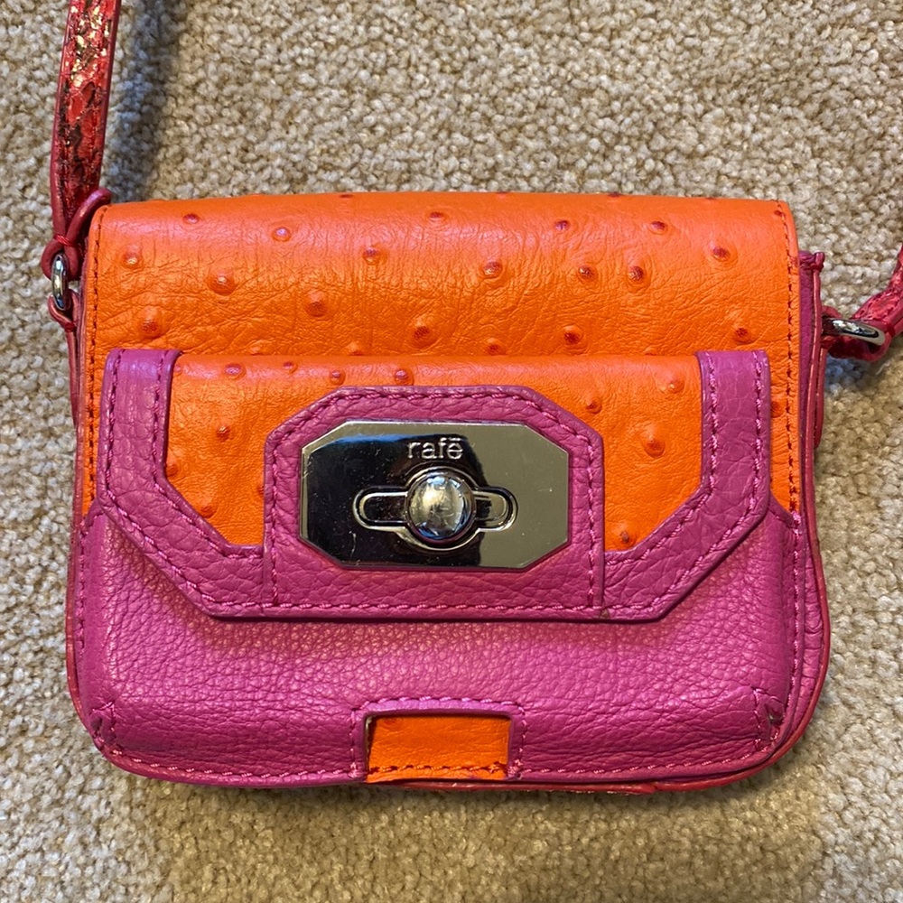 Rafe Mini Purse Pink Tangerine Genuine Leather Barbie Core